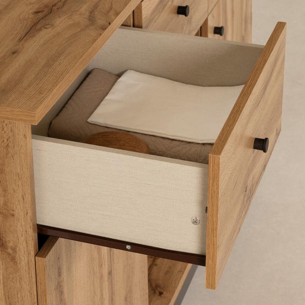 Contemporary Nordik Oak Buffet with Wine and Liquor Storage