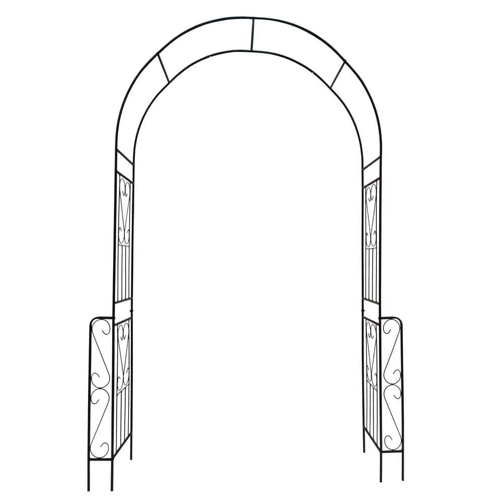 White Metal Garden Arch W 55 in. x  94. 5 in. Garden Arbor Trellis