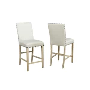 Sean Beige Linen Nailhead Bar Stool