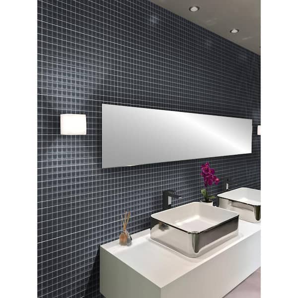 Dark Gray 11.8 in. x 11.8 in. 1 in. x 1 in. Polished Glass Mosaic Tile (9.67 sq. ft./Case)