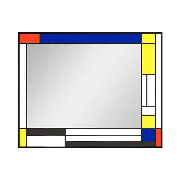 40 in. W x 32 in. H Rectangular Aluminum Alloy Framed French Cleat Mounted Window Pane Wall Mirror in Tempered Glass