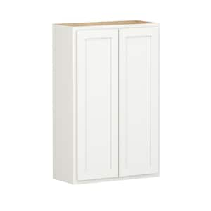 Shaker Partial Overlay 27 in. W x 12 in. D x 42 in. H Plywood Assembled Wall Kitchen Cabinet in Linen White