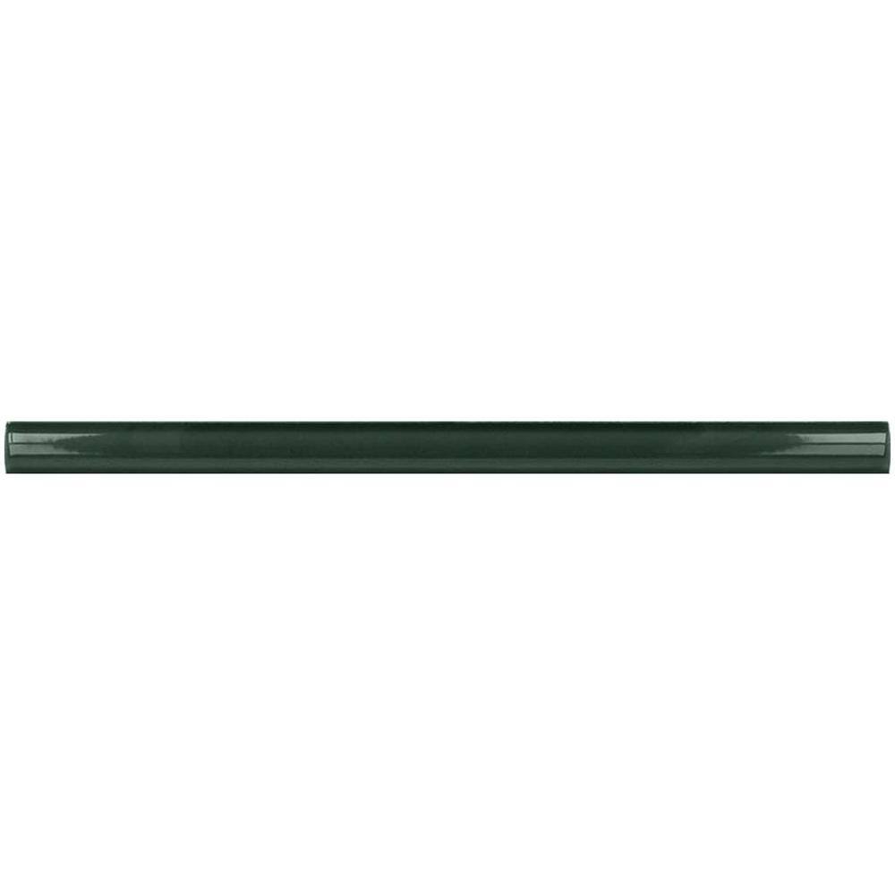 Arte Green Glossy Ceramic Pencil Tile Trims 8-Pack