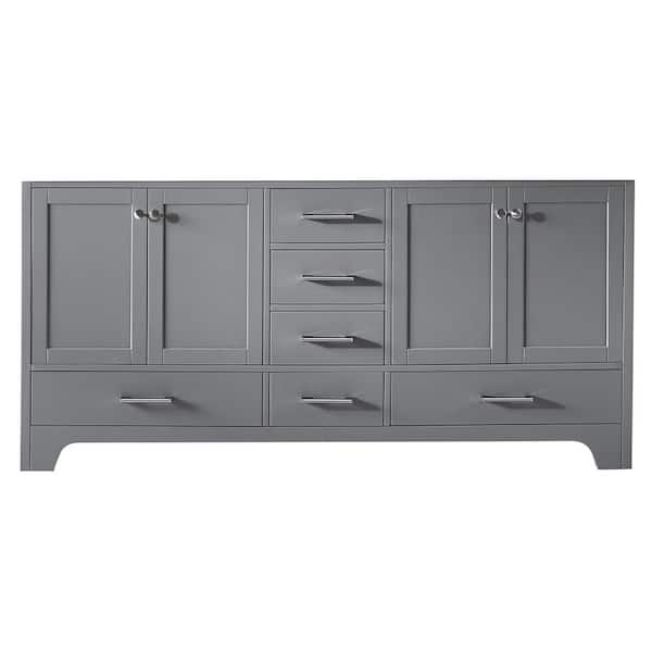 Exclusive Heritage Clariette 71.2 in. W x 21.7 in. D x 33.5 in. H Bath Vanity Cabinet Only in Taupe Grey