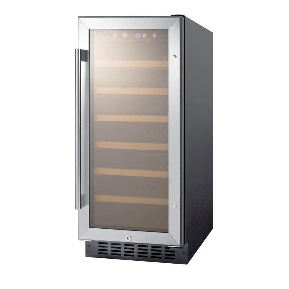 Summit 15" Black Built-in Wine Cooler with LED Lighting