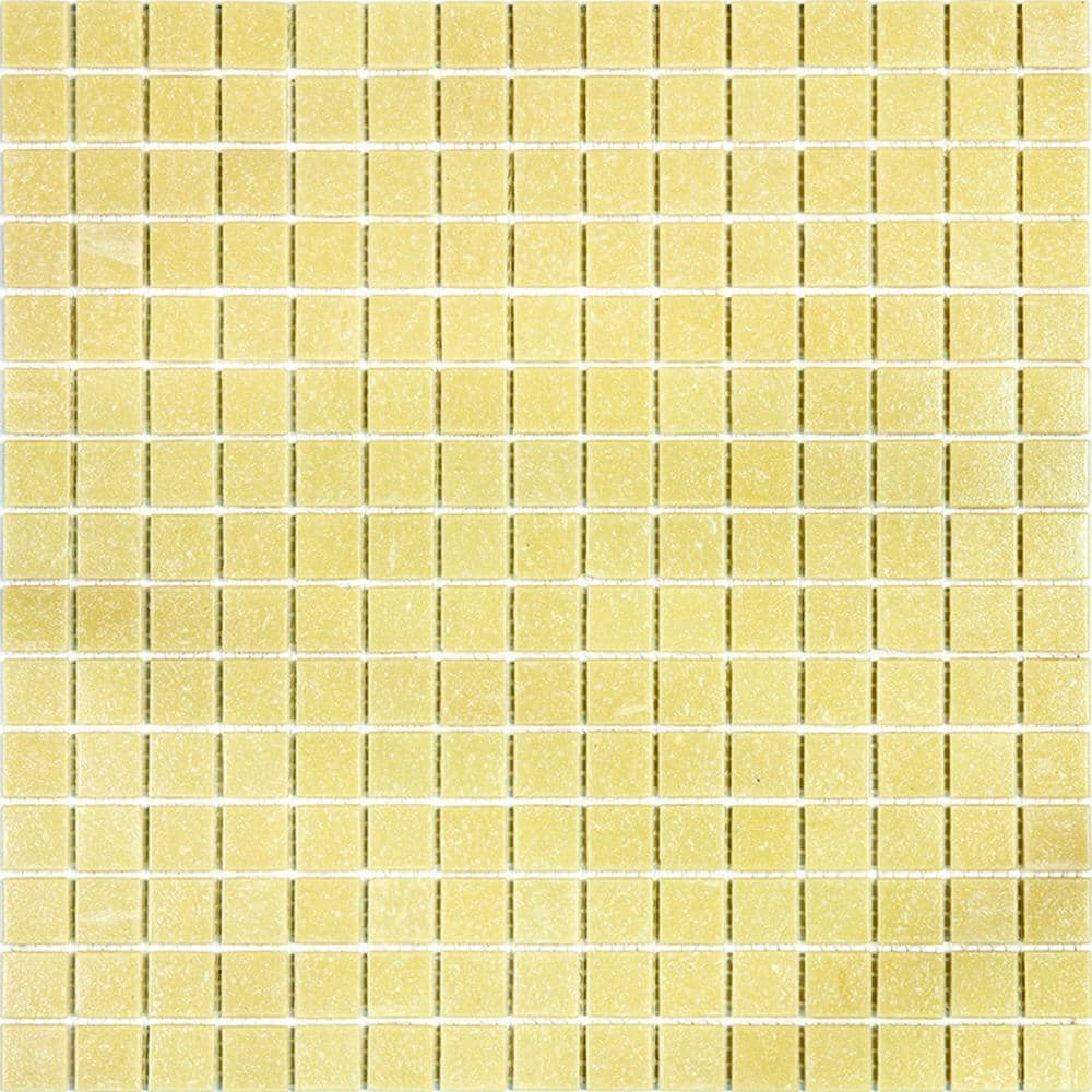 Dune Glossy Cream Beige 12 in. x 12 in. Glass Mosaic Wall and Floor Tile (20 sq. ft./case) (20-pack) price history on PriceWatchPro