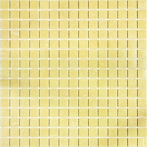 Dune Glossy Cream Beige 12 in. x 12 in. Glass Mosaic Wall and Floor Tile (20 sq. ft./case) (20-pack)