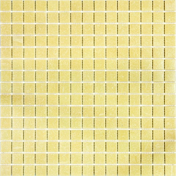 Apollo Tile Dune Glossy Cream Beige 12 in. x 12 in. Glass Mosaic Wall and Floor Tile (20 sq. ft./case) (20-pack)