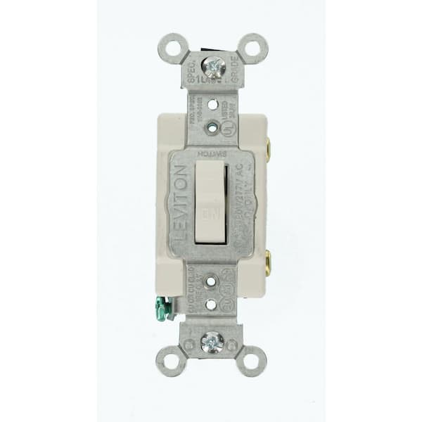 White Preferred Industries 2499645 Single Pole Combination Toggle Switch 120 Volts 15 Amp