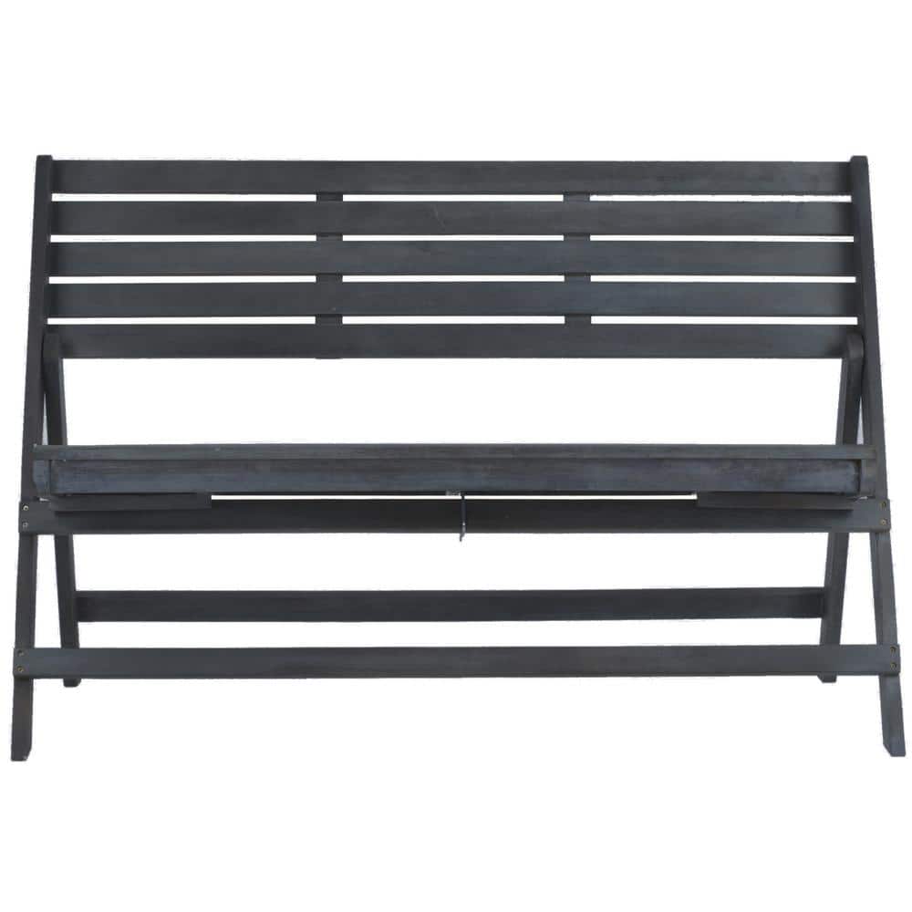 Ash Grey Acacia Wood Folding Outdoor Bench
