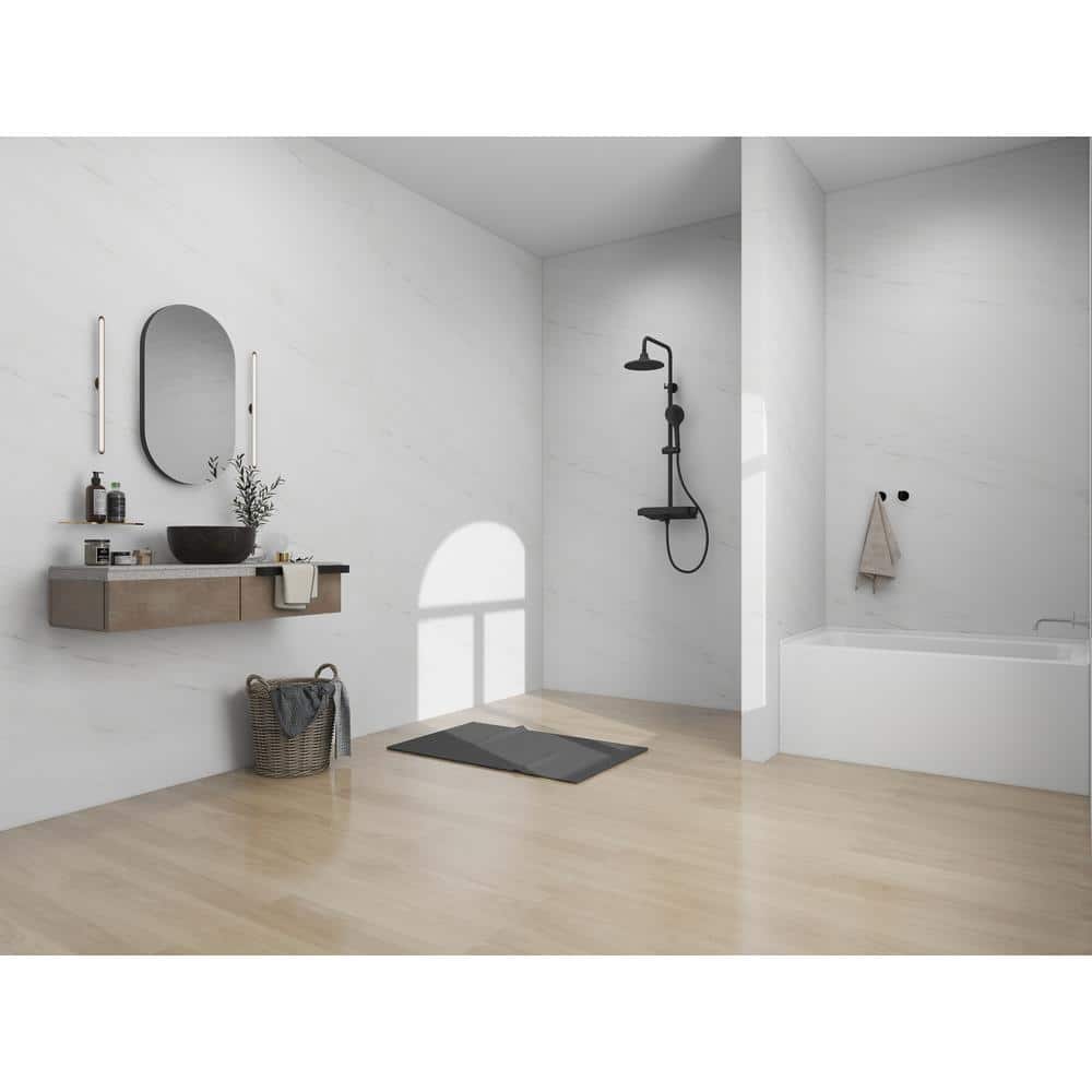 White Acrylic Alcove Soaking Bathtub with Right Drain