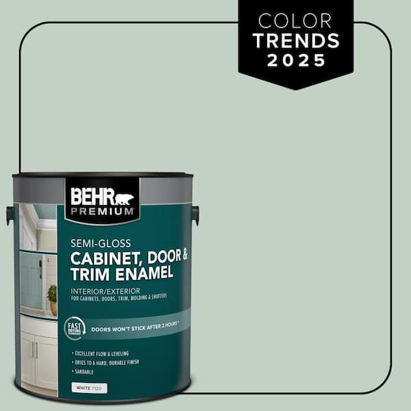1 gal. #PPU11-13 Frosted Jade Semi-Gloss Enamel Interior/Exterior Cabinet, Door & Trim Paint