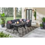 3-Piece Hampton Bay Englewood Steel Wicker Outdoor Sectional Set