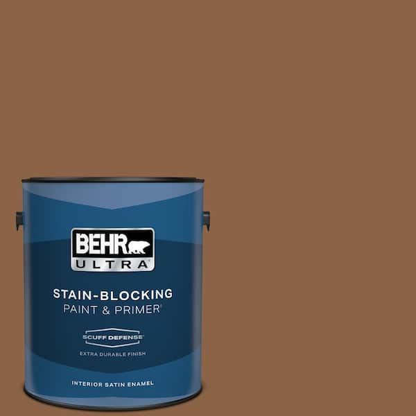 BEHR ULTRA 1 gal. #S240-7 Leather Work Extra Durable Satin Enamel Interior Paint & Primer