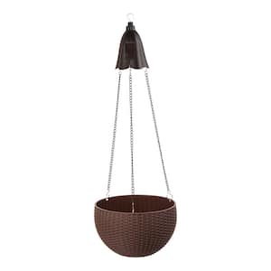 10.25 in. D Solar Lighted Hanging Plastic Basket/Planter