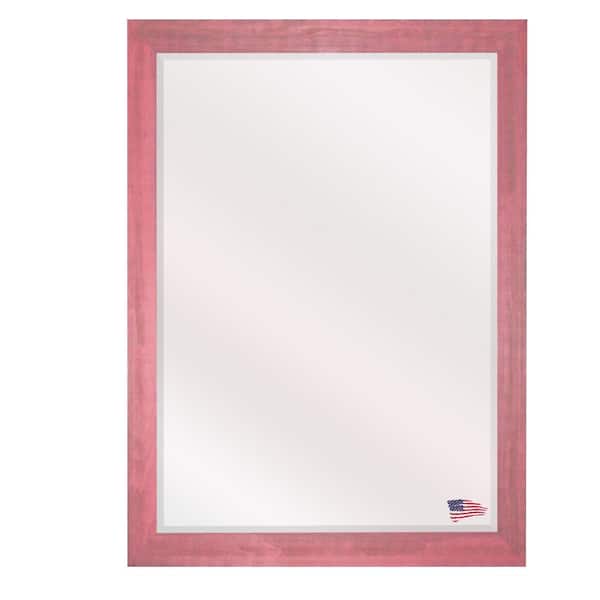 Unbranded Medium Rectangle Pink Beveled Glass French Provincial Mirror (35.5 in. H x 41.5 in. W)