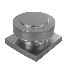 6 in. Dia. Aluminum Round Back Roof Vent with Curb Mount Flange in Mill Finish