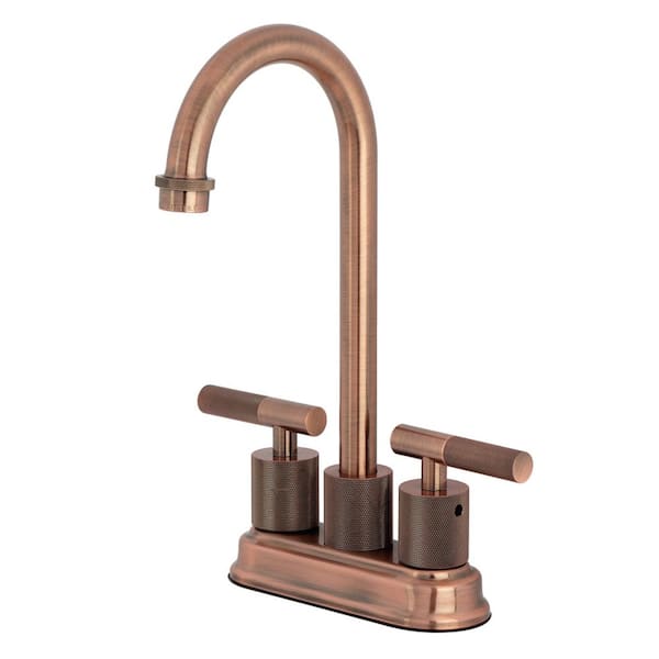 Convergent 2-Handle Bar Faucet Deckplate Included in Antique Copper