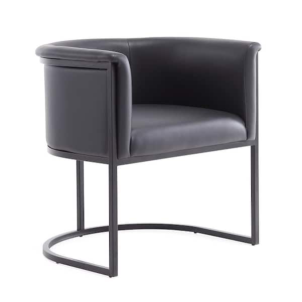 Manhattan Comfort Bali Black Faux Leather Dining Chair