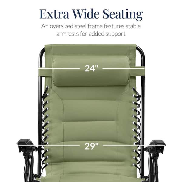 Best Choice Products Oversized Padded Zero Gravity Sage Green