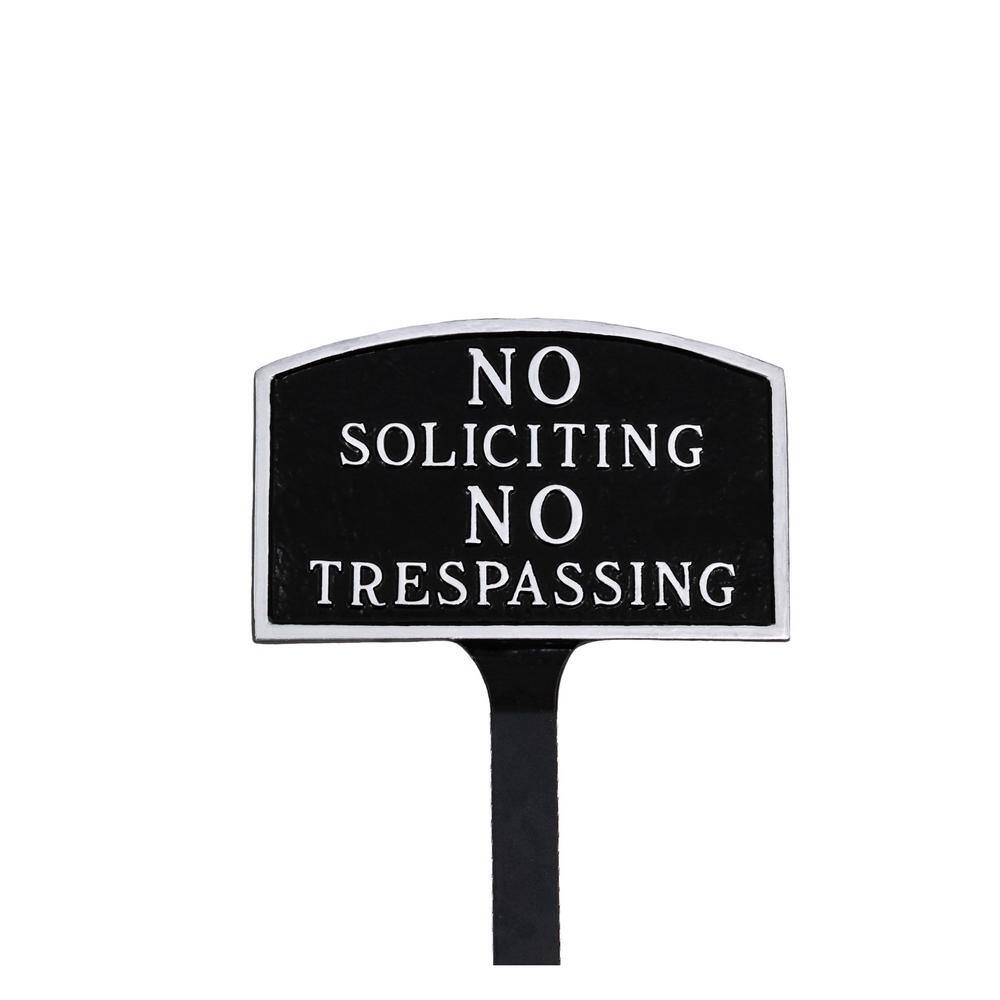 No Soliciting, No Trespassing Arch Small Statement Plaque with 23 in. Lawn Stake - Black/Silver price history on PriceWatchPro