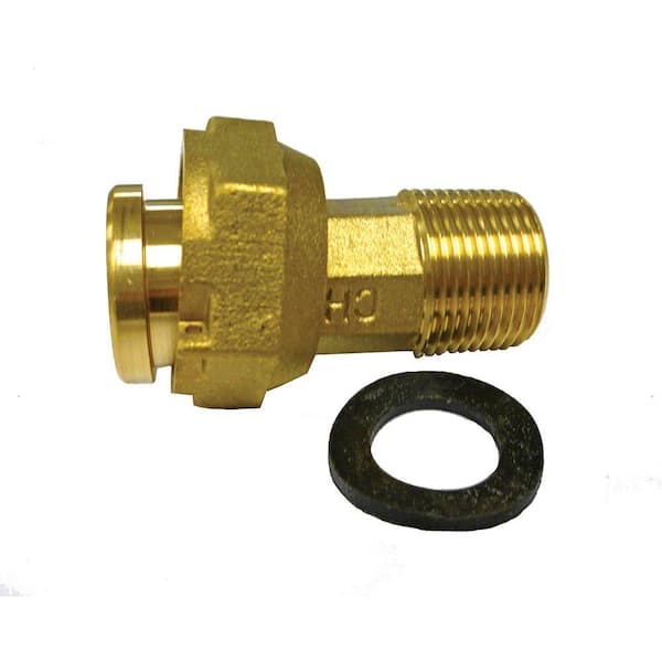 JONES STEPHENS 1/2 in. NPT Brass Water Meter Coupling Complete with ...