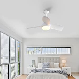 27 in. Indoor White Decorative ABS Ceiling Fan with 6 Speed Remote Control Dimmable Reversible DC Motor