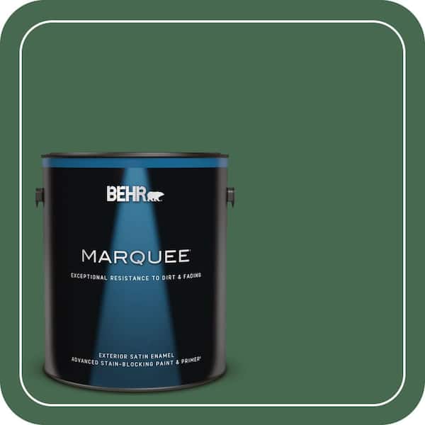 BEHR MARQUEE 1 gal. #M410-7 Perennial Green Satin Enamel Exterior Paint & Primer