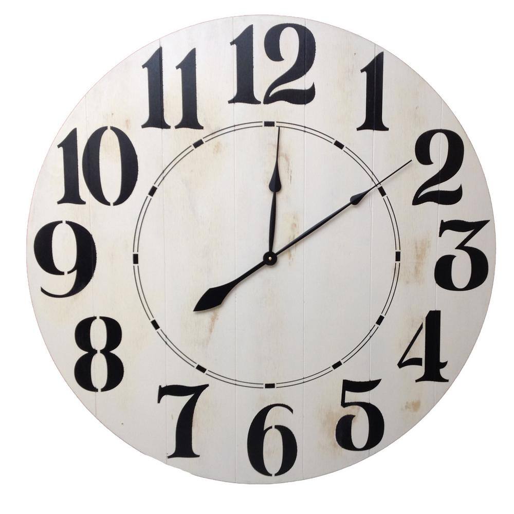 Brandtworks Oversized Farmhouse Wall Clock Dfh 046 The Home Depot