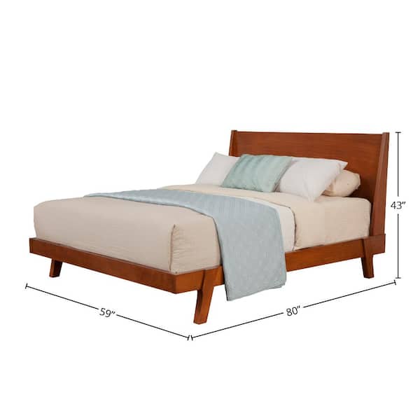 Alpine Furniture Dakota Brown Wood Frame Full Platform Bed