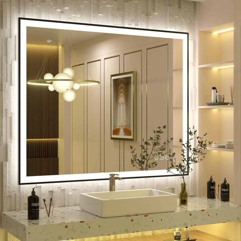 44 in.W x 36 in.H Rectangular Framed UL Certified Front and Back LED Anti-Fog Tempered Glass Wall Bathroom Vanity Mirror price history on PriceWatchPro