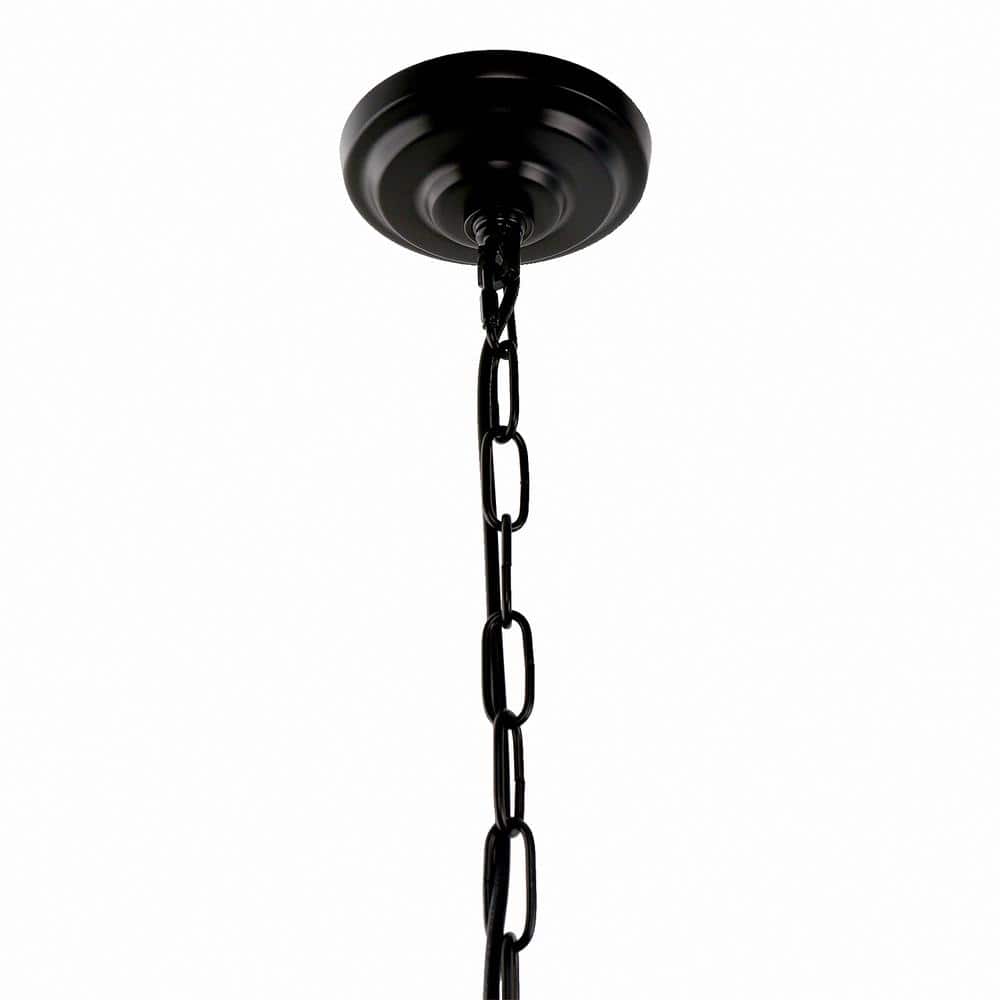 Black Metal 6-Light Candle Style Chandelier