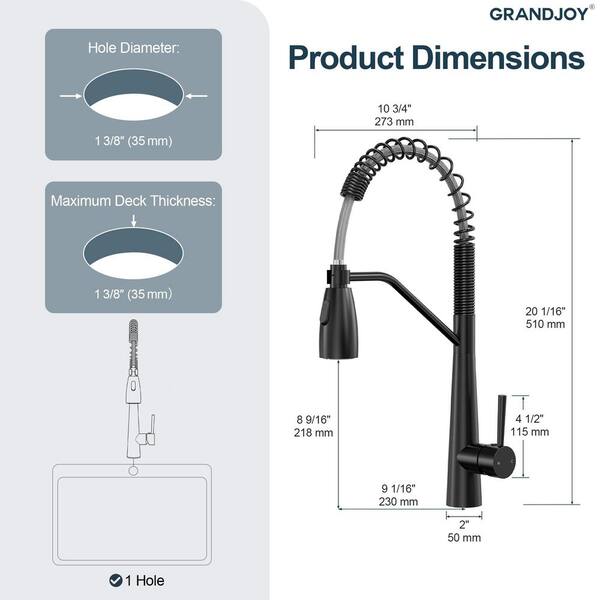 GRANDJOY 20 in. H 360° Swivel 1-Handle Commercial/Residential Pull
