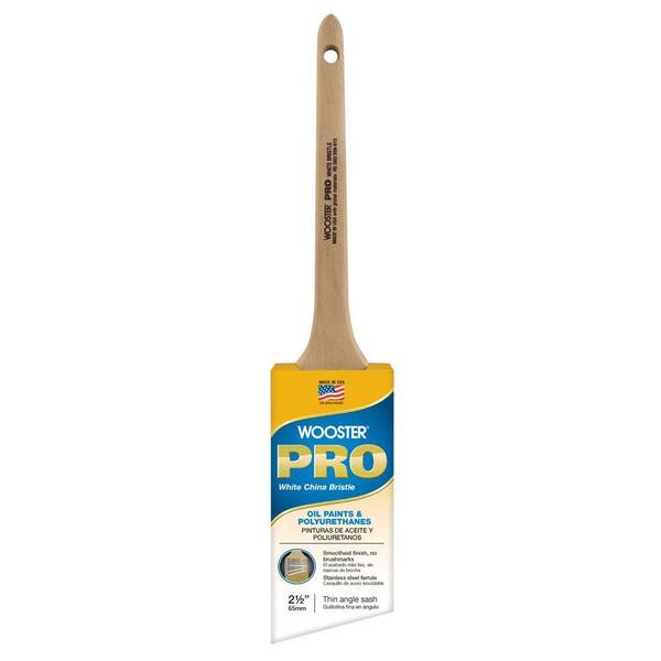 Wooster Pro 2-1/2 in. White China Bristle Thin Angle Sash Brush-DISCONTINUED