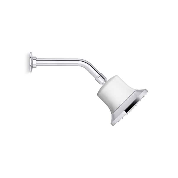 Cinq 1-Spray Pattern 5.125 in. Wall Mount Fixed Shower Head in Polished Chrome