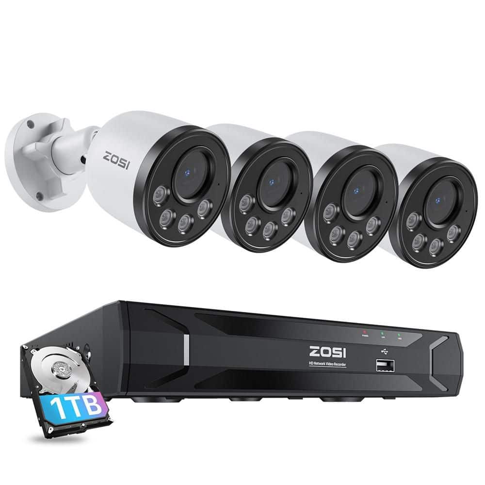 8-Channel 5MP POE 1TB NVR Surveillance System with 4-Wired 4MP Outdoor Bullet Cameras,Human Detection,100ft Night Vision price history on PriceWatchPro