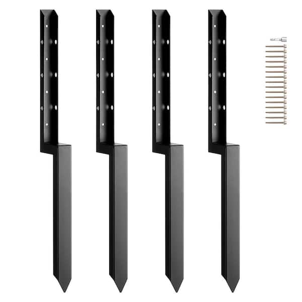 Fence Post Anchor Repair Kit 4-Pack Inner Diameter 2 in. x 2 in. Heavy-Duty Steel Fence Post Support Stakes