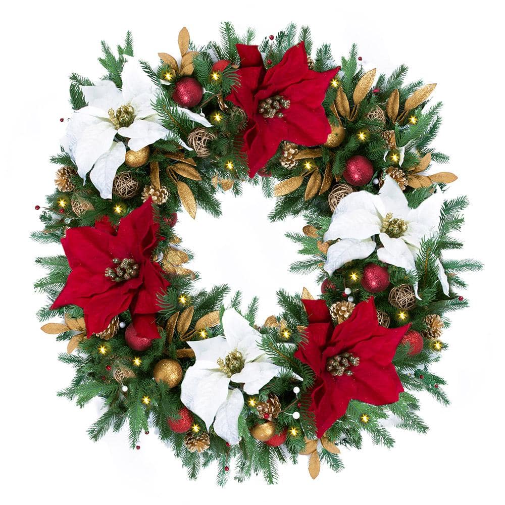 EASY TREEZY 30 in. PreLit Pine Holiday Artificial Christmas Wreath