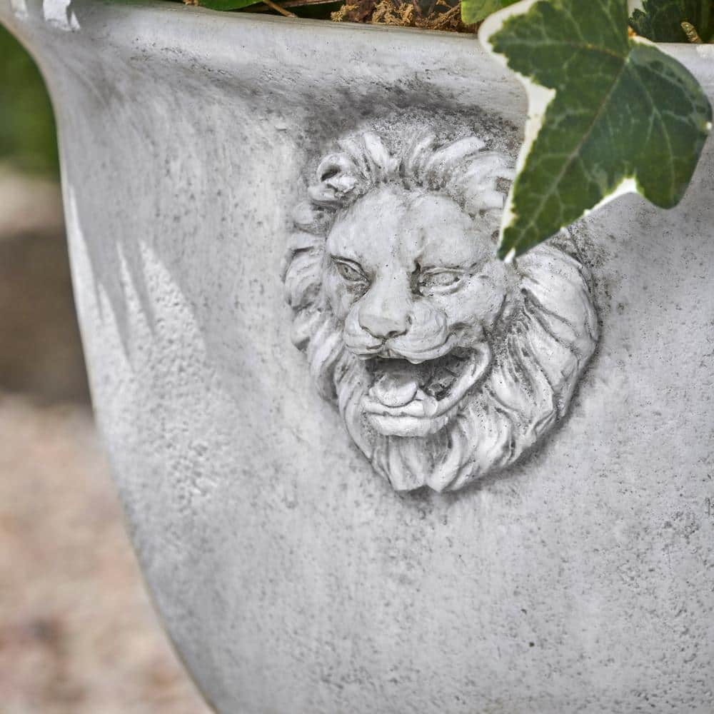 Antique White Lightweight Concrete Garden Urn Planter