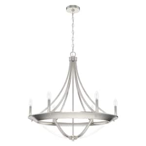 Perch Point 6-Light Brushed Nickel Candlestick Chandelier