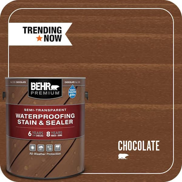 1 gal. #ST-129 Chocolate Semi-Transparent Waterproofing Exterior Wood Stain and Sealer