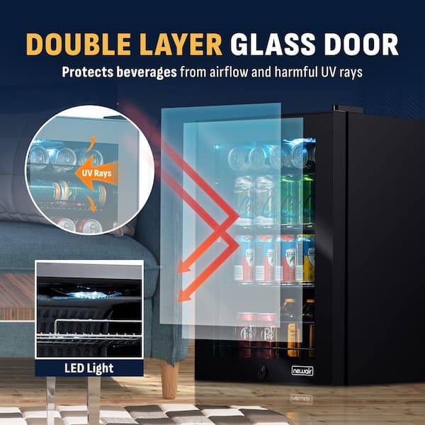 NewAir 17 in. 90 (12 oz.) Can Cooler Freestanding Beverage Fridge