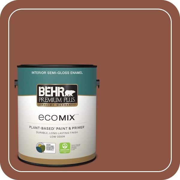 1 gal. #S180-7 True Copper Semi-Gloss Enamel EcoMix Plant-Based Interior Paint & Primer