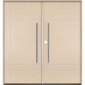 SUMMIT Modern Faux Pivot 72 in. x 80 in. Right-Active/Inswing Unfinished Double Fiberglass Prehung Front Door