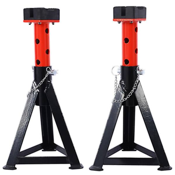 BIG RED T43004 3 Ton Torin Aluminum Jack Stands – 1 Pair (2 Stands) – Red/Silver