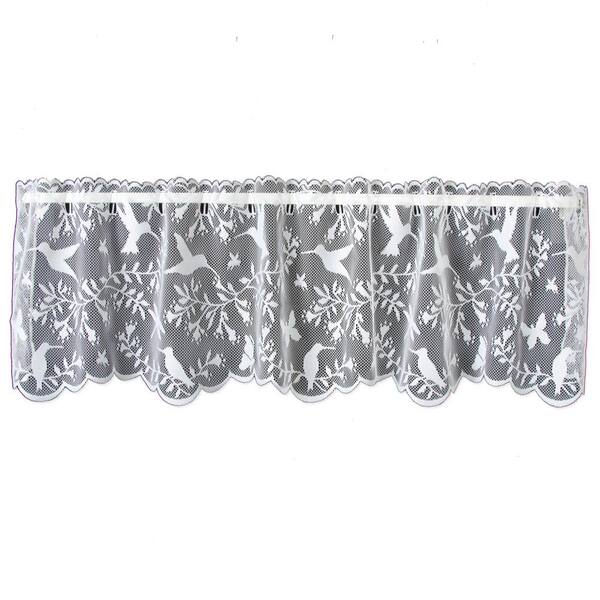 Hummingbird 60 in. W x 15 in. L Polyester Valance White