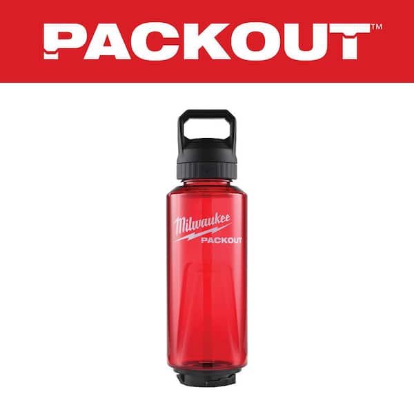PACKOUT 48 Oz. Red Plastic Bottle with Chug Lid
