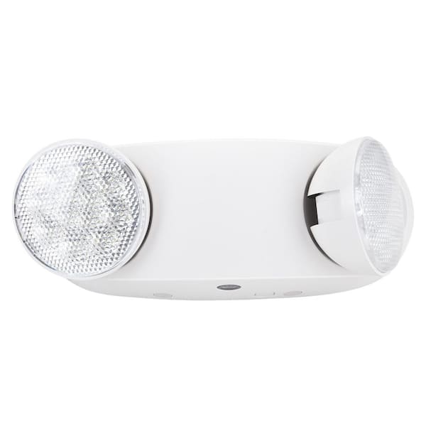 12-Watt Equivalent 4W Integrated LED White Emergency Light with 2 Heads Battery Backup 1-Pack