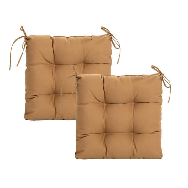 BLISSWALK Outdoor Tufted Seat Cushions 2-Pack 19x19, for Patio Bench  Dining Chair Lounge Chair Seat Pad Light Brown ST-103 - The Home Depot