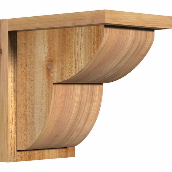 Ekena Millwork 8 in. x 12 in. x 12 in. Western Red Cedar Crestline Rough Sawn Corbel with Backplate